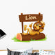 King Lion and Wooden Wall Decal