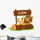 King Lion and Wooden Wall Decal