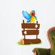A colorful bird and the signboard Wall Decal