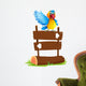 A colorful bird and the signboard Wall Decal
