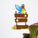 A colorful bird and the signboard Wall Decal