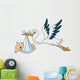 Stork with Baby Wall Decal