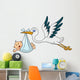 Stork with Baby Wall Decal