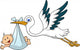 Stork with Baby Wall Decal