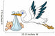 Stork with Baby Wall Decal