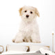 Puppy Sat White Wall Decal