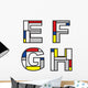 Mondrian Alphabet Letters Wall Decal