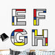 Mondrian Alphabet Letters Wall Decal