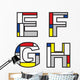 Mondrian Alphabet Letters Wall Decal