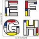 Mondrian Alphabet Letters Wall Decal