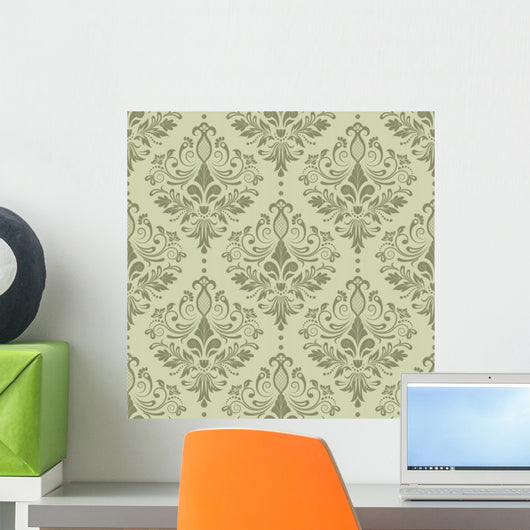 Seamless Light Damask Pattern Wall Decal
