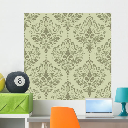Seamless Light Damask Pattern Wall Decal