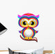 Rainbow Baby Owl Cartoon Gufo Cucciolo Arcobaleno-Vector Wall Decal
