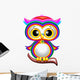 Rainbow Baby Owl Cartoon Gufo Cucciolo Arcobaleno-Vector Wall Decal