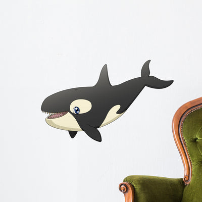 Orca Singing Wall Decal shown on a wall