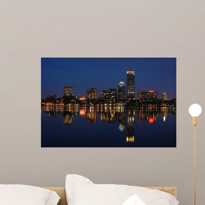 Boston Skyline shown on a wall