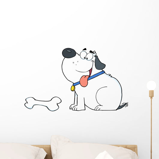 Happy White Fat Dog