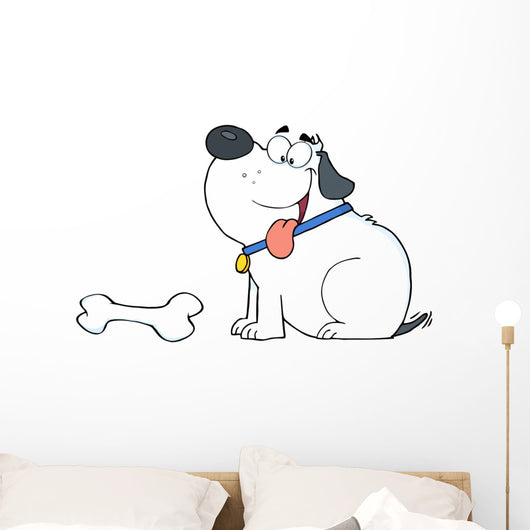 Happy White Fat Dog