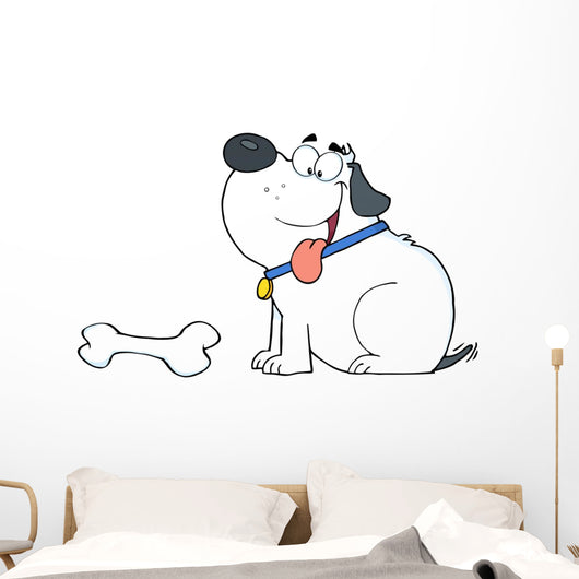 Happy White Fat Dog
