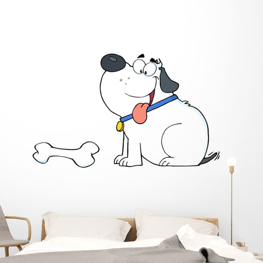 Happy White Fat Dog