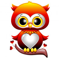 Baby Owl Love Owl Cartoon Puppy Hearts and Love-Vector Wall Decal