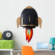 Blue Rocket Spaceship Wall Decal