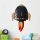 Blue Rocket Spaceship Wall Decal