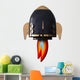 Blue Rocket Spaceship Wall Decal