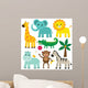 Cute Baby Safari Animals Wall Decal Sticker Set