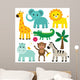 Cute Baby Safari Animals Wall Decal Sticker Set