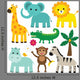 Cute Baby Safari Animals Wall Decal Sticker Set