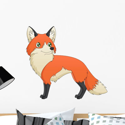 Fox Standing Wall Decal shown on a wall