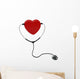 Stethoscope and Heart White Wall Decal