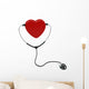Stethoscope and Heart White Wall Decal
