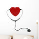 Stethoscope and Heart White Wall Decal