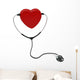 Stethoscope and Heart White Wall Decal