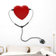 Stethoscope and Heart White Wall Decal