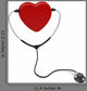 Stethoscope and Heart White Wall Decal