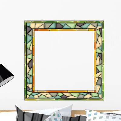 Vector Stained-glass Window Frame shown on a wall