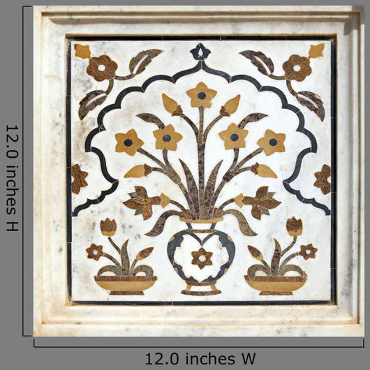 Marble inlay work, cenotaphs of Shivpuri. Madhya Pradesh. Wall Mural