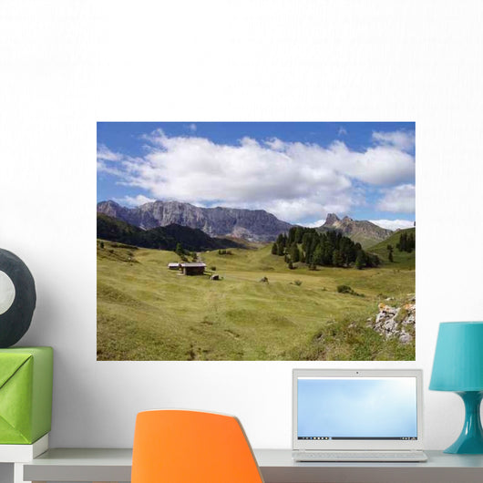 Moutain Valley and Cabin Wall Decal