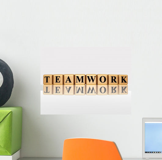 golden teamwork with reflection Wall Decal