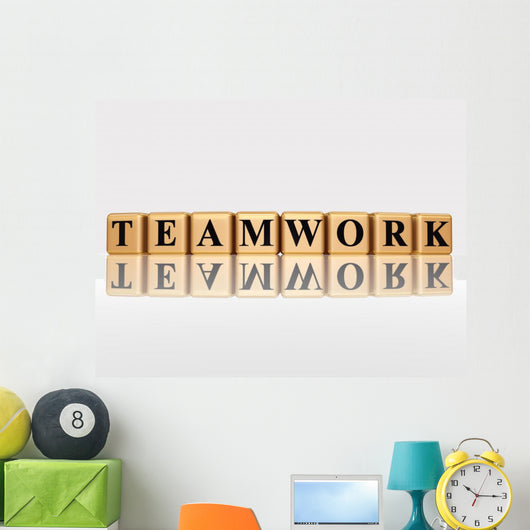 golden teamwork with reflection Wall Decal