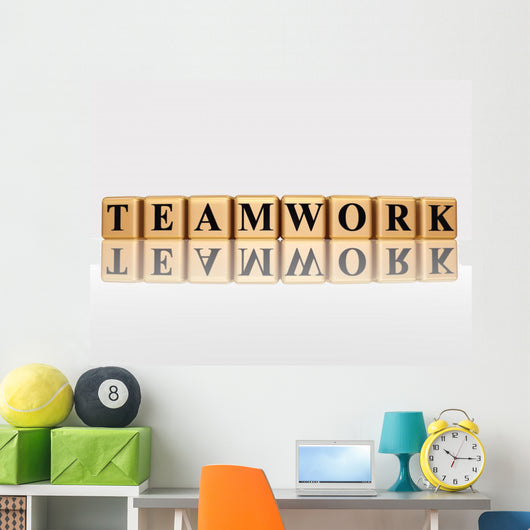 golden teamwork with reflection Wall Decal