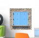 Old Blue Painted Wooden Window Wall Mural