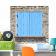 Old Blue Painted Wooden Window Wall Mural
