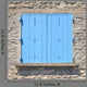 Old Blue Painted Wooden Window Wall Mural