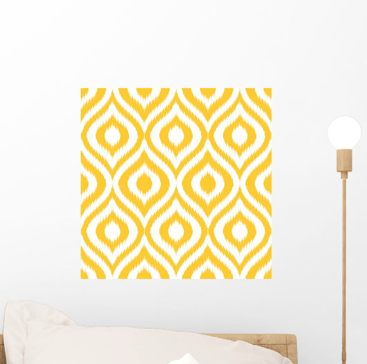 Seamless Retro-Modern Ikat Pattern Wall Decal