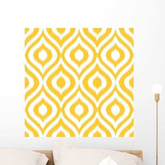 Seamless Retro-Modern Ikat Pattern Wall Decal