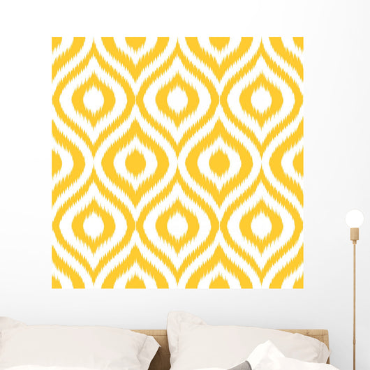 Seamless Retro-Modern Ikat Pattern Wall Decal
